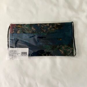 NEW JOHNNY WAS Gorgeous Designer Face Mask Covering Silk Tropical Blue Pattern